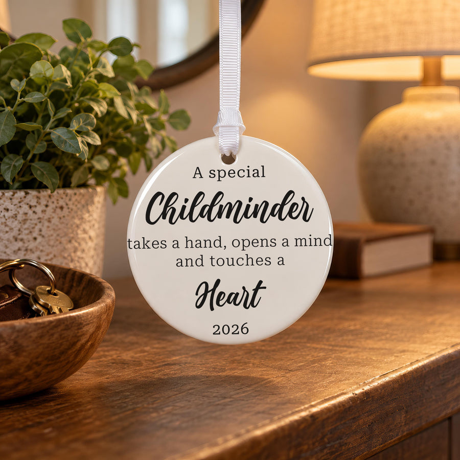 Personalised Childminder Ceramic Ornament - photo of the finished product