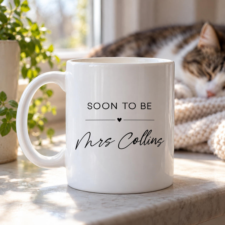 Personalised Engagement Ceramic Mug - photo of the finished product