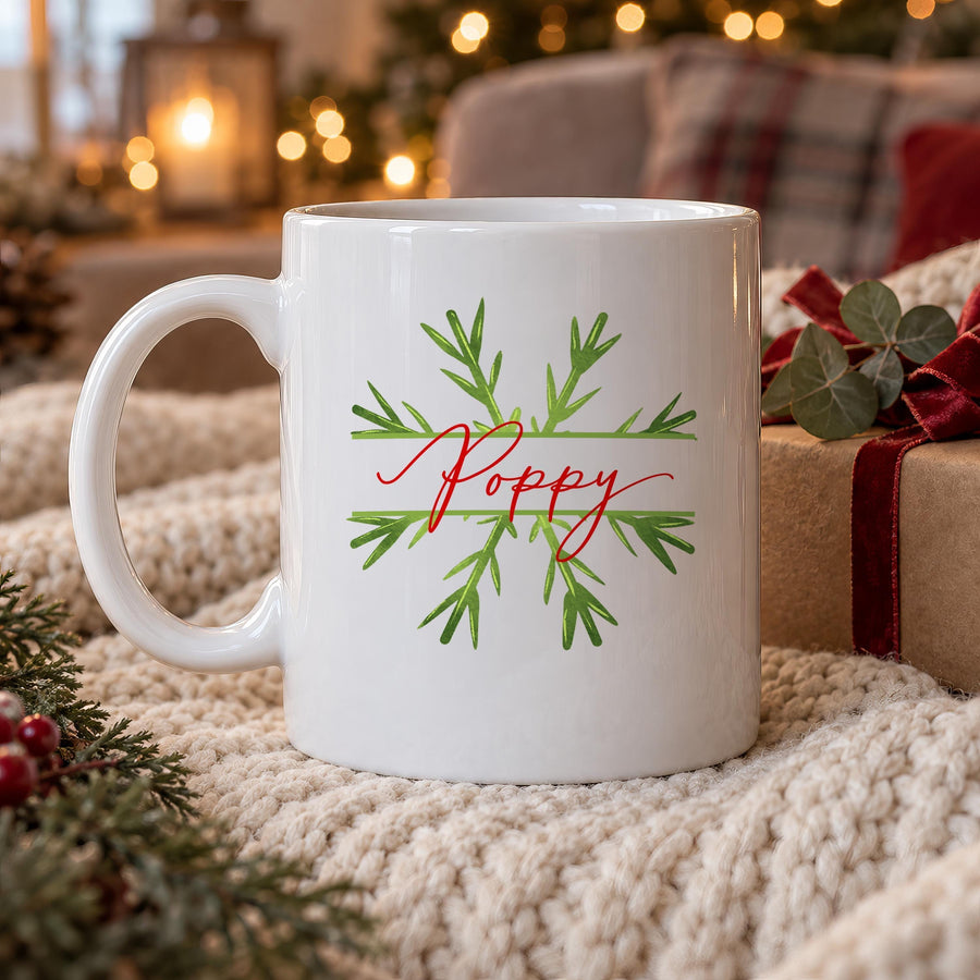Personalised Christmas Rainbow Ceramic Mug - photo of the finished product