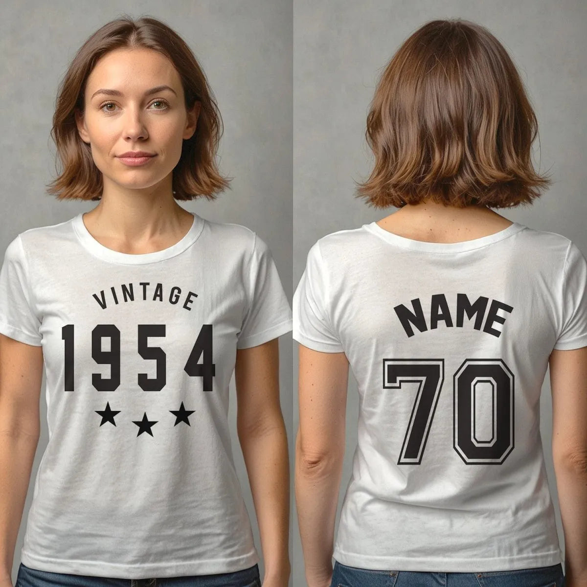 Vintage 1954 Edition T Shirt Personalized Name and Number