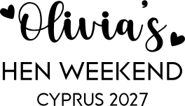 Hen weekend design, black lettering