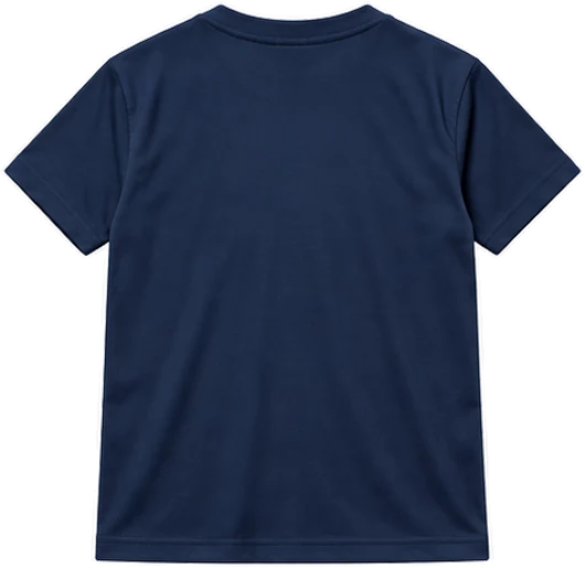 XL+ size, back of a navy tee: dashed box shows the 32 x 40 cm name and number area