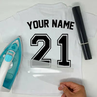 Thumbnail for Custom Sport Numbers Iron-On Football T-Shirt Transfers | Player Name - DENMARY