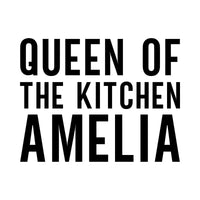 Queen Of The Kitchen Iron-On Transfer - Personalised Name & Knives Design