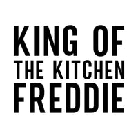 King Of The Kitchen Iron-On Transfer - Personalised Name & Knives Design