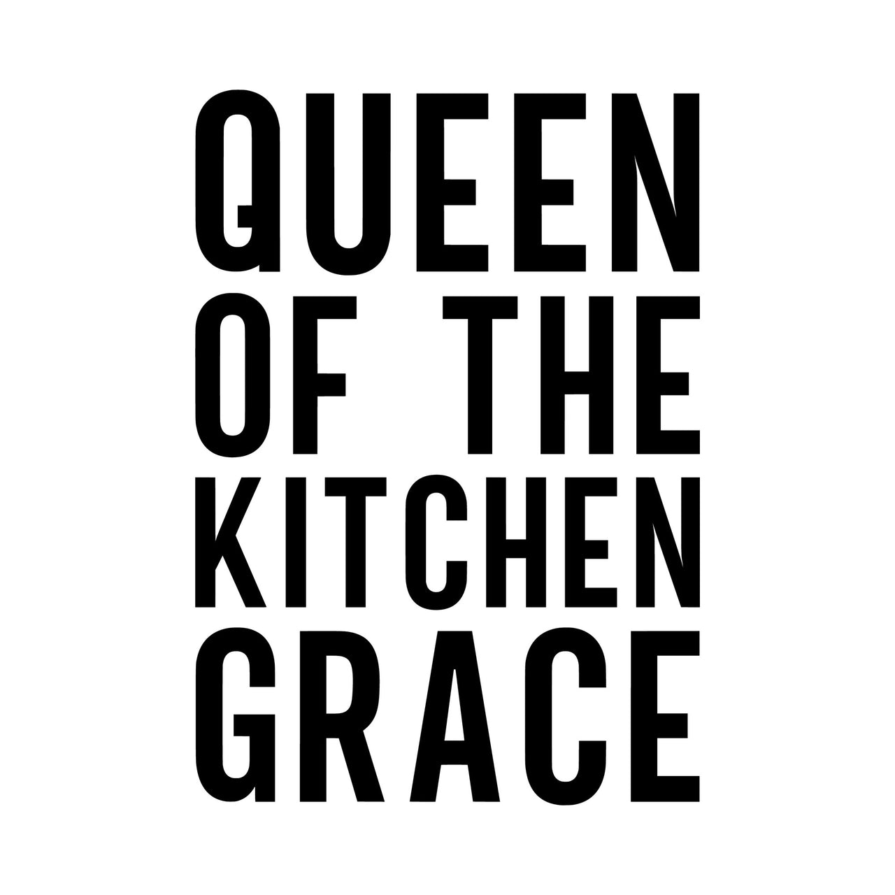 Queen Of The Kitchen Iron-On Transfer - Personalised Name & Star Crown Design