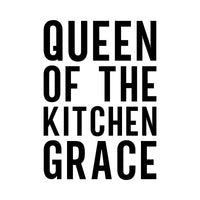 Queen Of The Kitchen Iron-On Transfer - Personalised Name & Star Crown Design