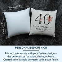 Ruby Anniversary Cushion – Personalised 40th Anniversary Gift | Handmade Keepsake
