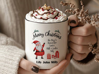 Santa’s Milk and Cookies Personalised Family Mug – Merry Christmas Reserved Cup for Christmas Eve Tradition and Morning Magic