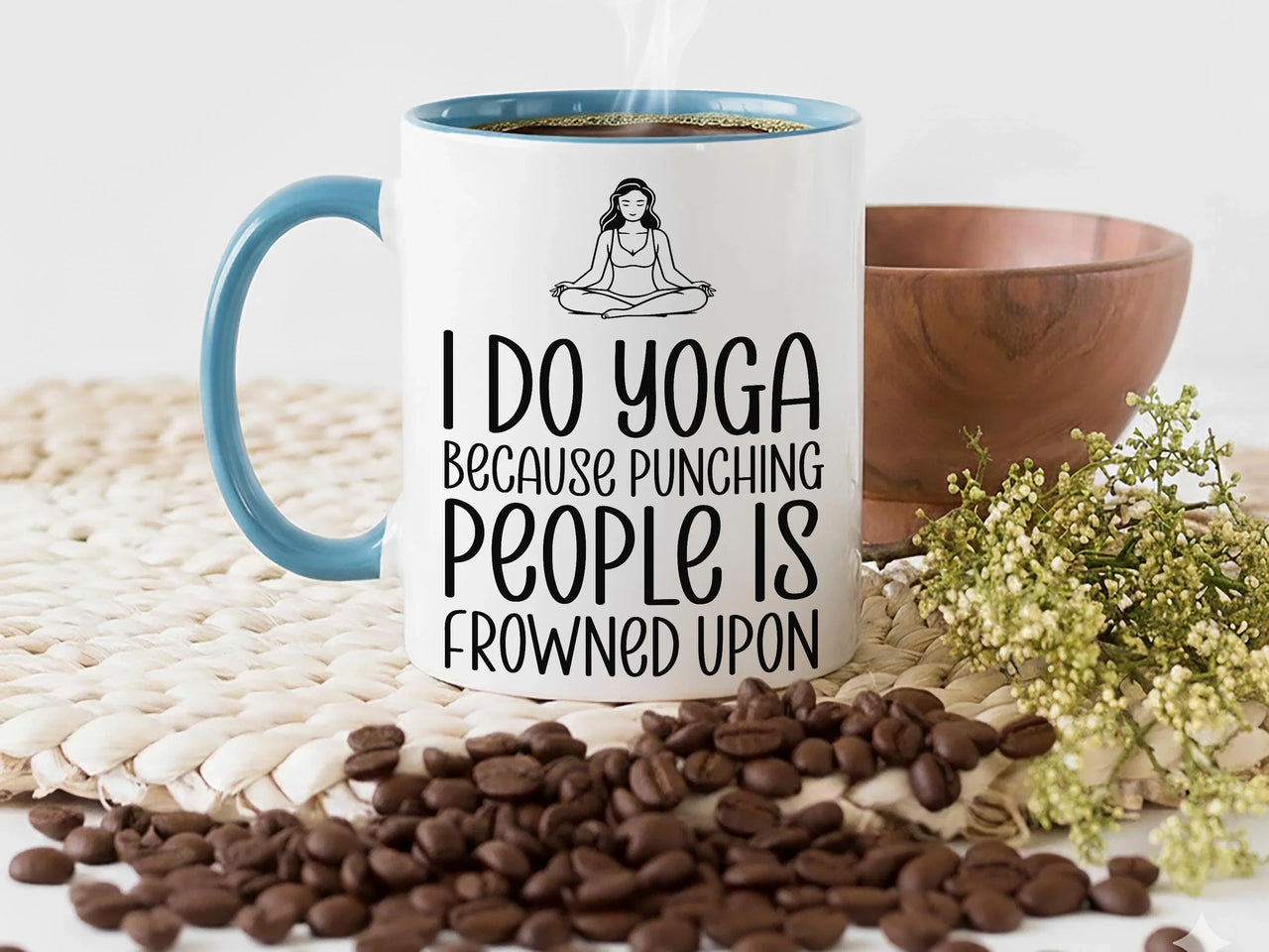 Funny Yoga Mug – Ceramic Meditation Cup | Stress Relief Gift For Yoga Lovers