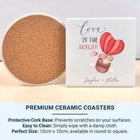 Personalised Couple Mug – Romantic Anniversary Gift with Teddy Bears Heart Balloon Design