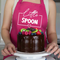 Couples Aprons Set – Matching Big Spoon Little Spoon Kitchen Aprons With Adjustable Neck Strap