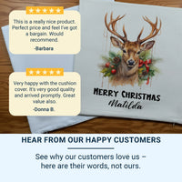 Personalised Christmas Cushion – Custom Holiday Gift Cushion With Soft Touch Cover 18x18in