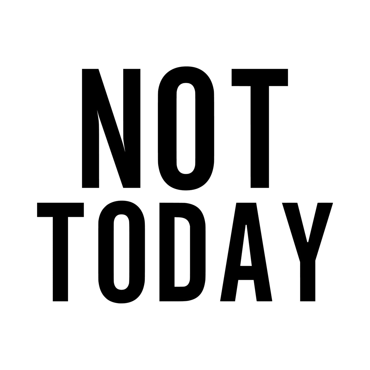 Not Today Cat Iron-On Transfer
