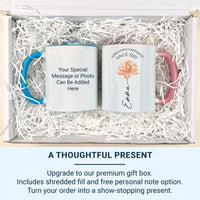 Personalised Birth Year Mug – Custom Name Floral Watercolour Coffee Cup Gift