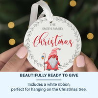 Gnome Family Ornament - Festive Keepsake with Surname for Cosy Christmas Tree