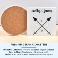 Personalised Couple Mug – Custom Love Arrows Ceramic Coffee Cup | Romantic Wedding Gift