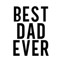Bold black condensed capitals dad slogan iron-on design on a plain white background