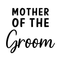 Bold capitals and script 'Groom' lettering, Mother of the Groom iron-on transfer design in black