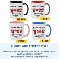 Dad’s Team Personalised Family Mug – Names, Numbers and “Built with Love” – Father’s Day, Birthday and Christmas Gift for Dad
