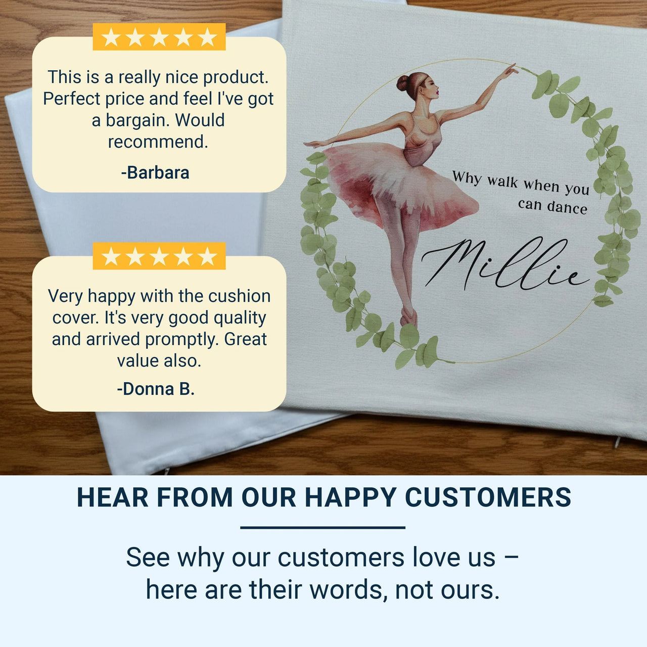 Personalised Ballet Cushion – Custom Ballet Pillow | Girls Bedroom Decor