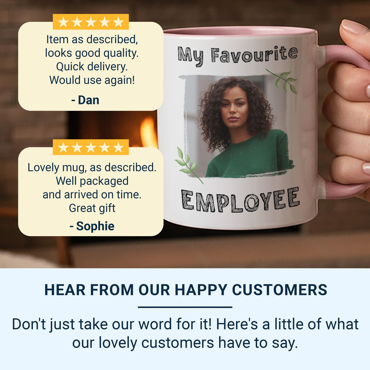 My Favourite Employee Personalised Photo Mug - Boss-to-Staff Appreciation - Workplace Recognition, Thank-You and Rewards Gift