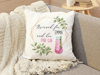 Personalised Pink Gin Cushion – Stylish Cocktail Glass Cushion with Custom Name