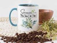 Science Teacher Mug – Chemistry Teacher Gift with Periodic Table Design & Botanicals