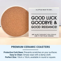 Good Luck, Goodbye and Good Riddance Mug – Hilariously Rude Leaving Gift for Colleagues – New Job Farewell Office Humour