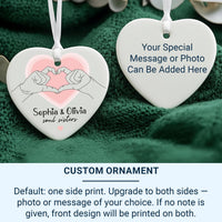 Soul Sisters Heart Ornament - Pinky Promise Keepsake with Names for Best Friends