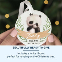 Panda Baby Birth Stats Ornament - Newborn Keepsake with Name, Date & Weight for Nursery