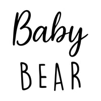 Flat artwork: black script 'Baby' above spaced capitals 'BEAR', lettering only, for a heat transfer vinyl
