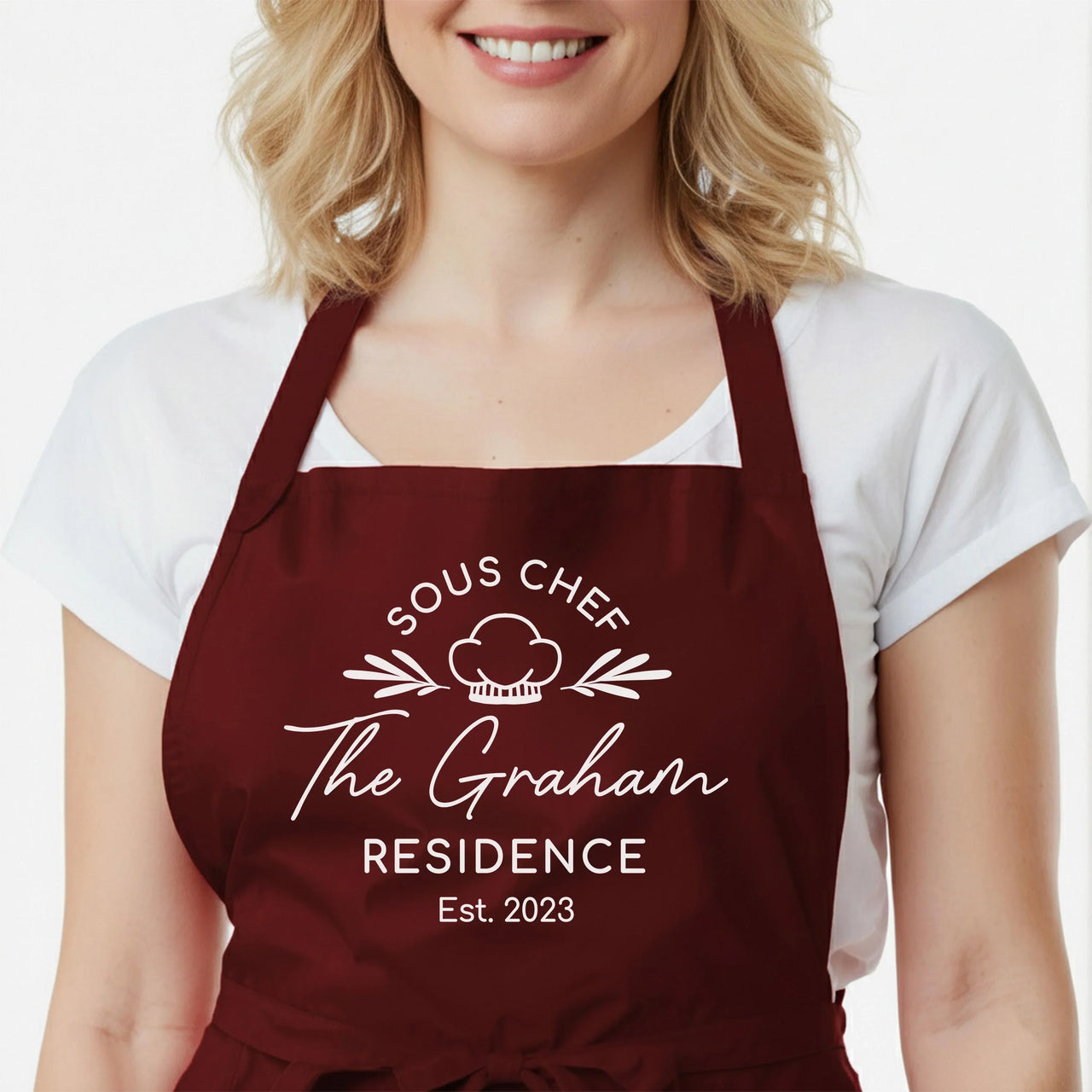 Matching Couple Aprons – Personalised Cooking Aprons With Adjustable Neck Strap