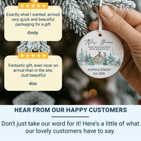 Personalised New Home Christmas Ornament 2025 - Ceramic Bauble with Names - New Beginnings, New Memories - Keepsake Hanging Gift
