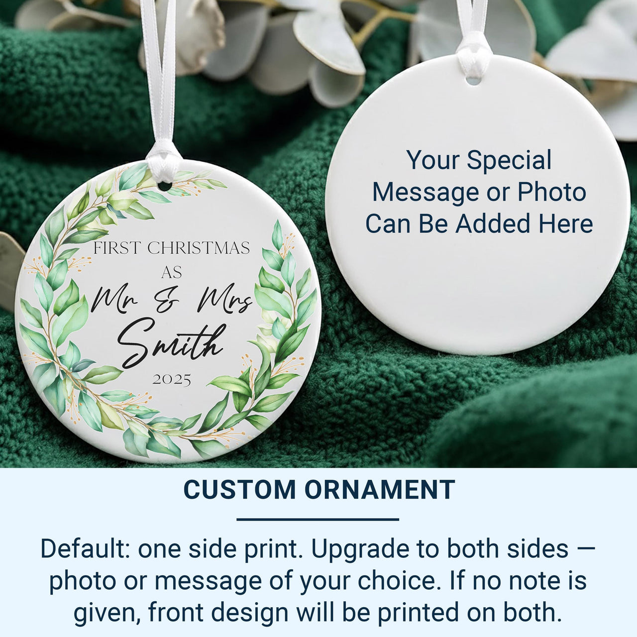 Retirement Floral Ornament - Elegant Wreath Keepsake with Name & Message