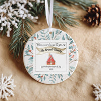 Personalised Christmas Bauble - Custom Ceramic Ornament for Neighbours, Families, Couples - Tree Decoration Gift From Our House To Yours