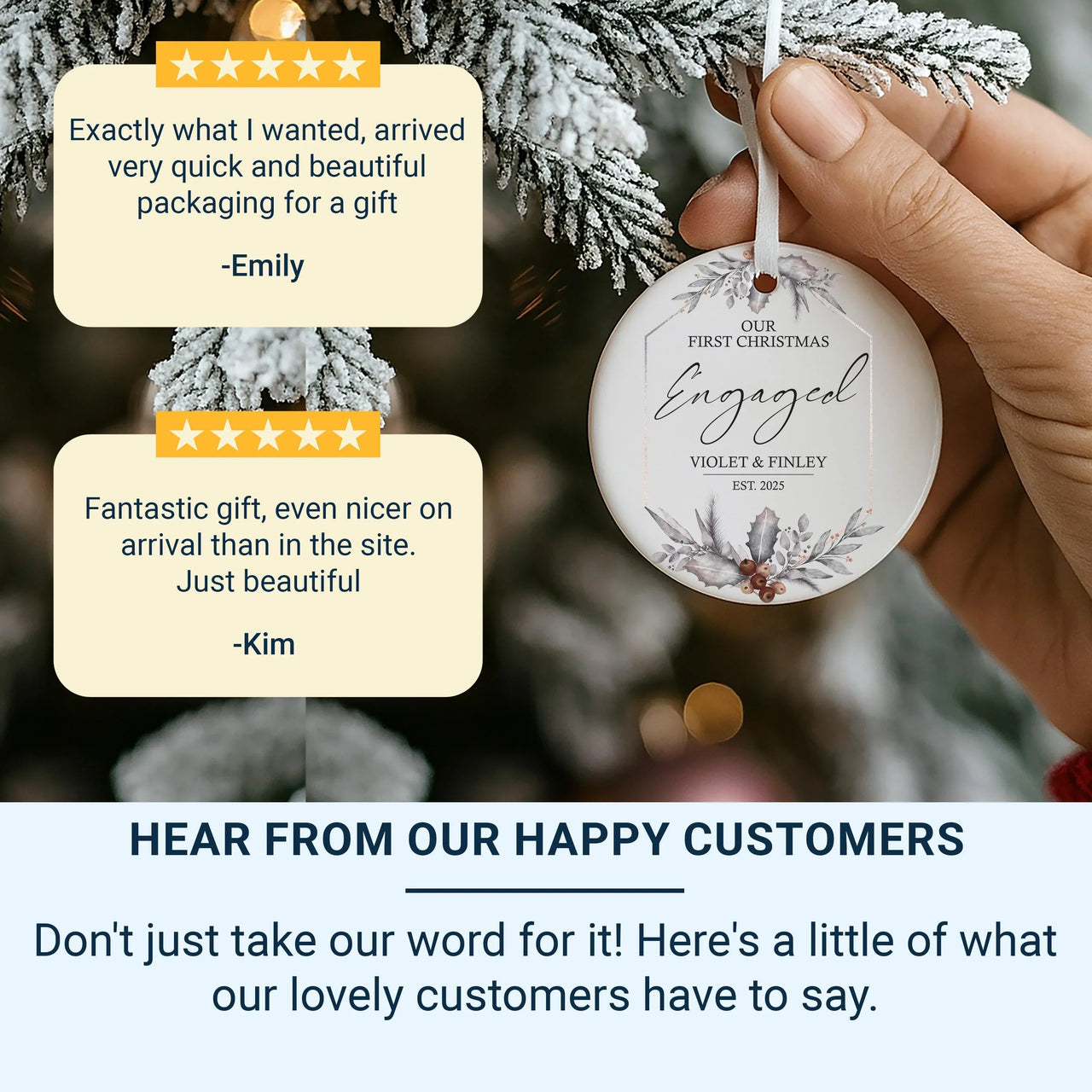 Our First Christmas Engaged Ornament, Engagement Christmas Bauble, Hanging Ceramic Keepsake, 1st Christmas Plaque, Future Mr and Mrs Gift