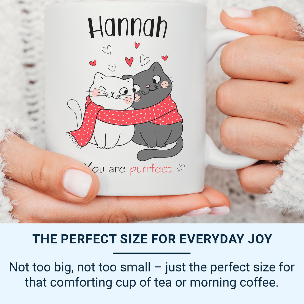 You Are Purrfect Mug _ Personalised Cat Lover Gift with Name and Hearts