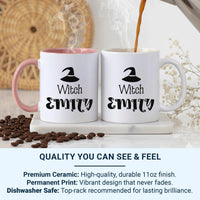 Personalised Witch Mug – Custom Name Ceramic Coffee Cup | Halloween Gift