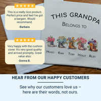 Personalised Grandpa Cushion - Fun Family Keepsake with Grandchildren's Names