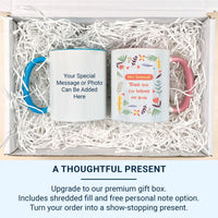 Personalised Teacher Mug – Floral Thank You Teacher Appreciation Gift – Custom Keepsake