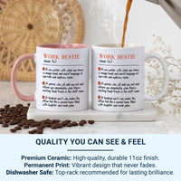 Work Bestie Definition Mug – Funny Coworker Friendship Gift – Office Secret_Language, Snack_Raid and Second_Home Vibes