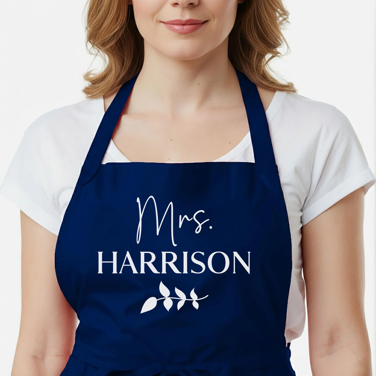 Personalised Couples Apron – Custom Mr And Mrs Kitchen Apron With Adjustable Neck Strap