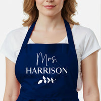 Personalised Couples Apron – Custom Mr And Mrs Kitchen Apron With Adjustable Neck Strap