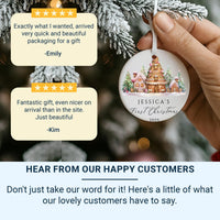 Baby First Christmas Ornament 2025 - Gingerbread House Keepsake with Name