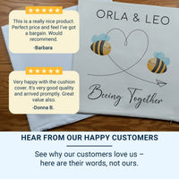 Personalised Bee Cushion – Romantic Keepsake With Heart Path Design & Custom Names DENMARY