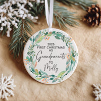 1st Christmas As Grandparents Ornament | Personalised New Grandparents Bauble | Nanny & Grandad Xmas Keepsake | Baby Shower Gift Idea