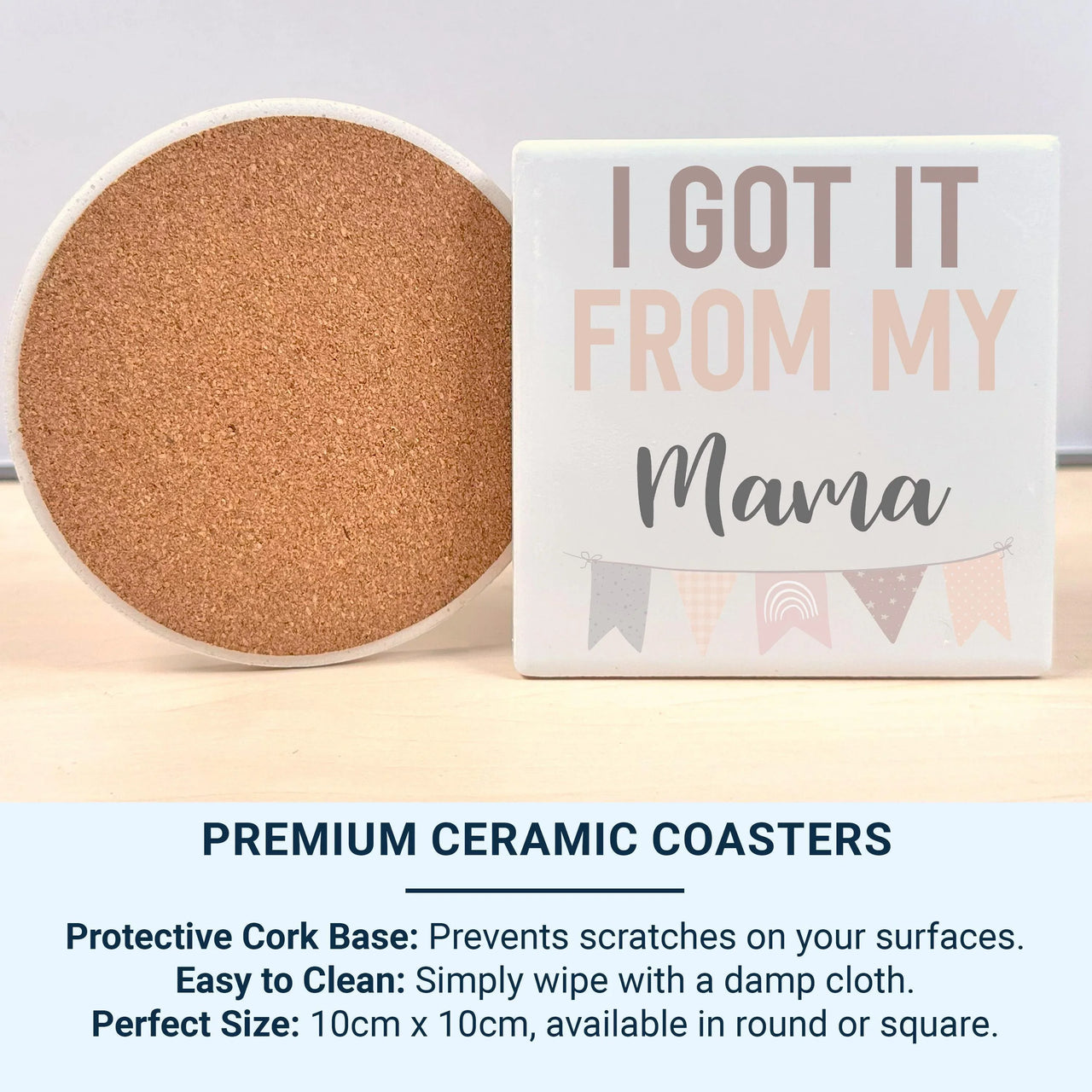 Funny Mama Mug – Bold Typography Mug with Pastel Bunting Design | Unique Mothers Day Gift