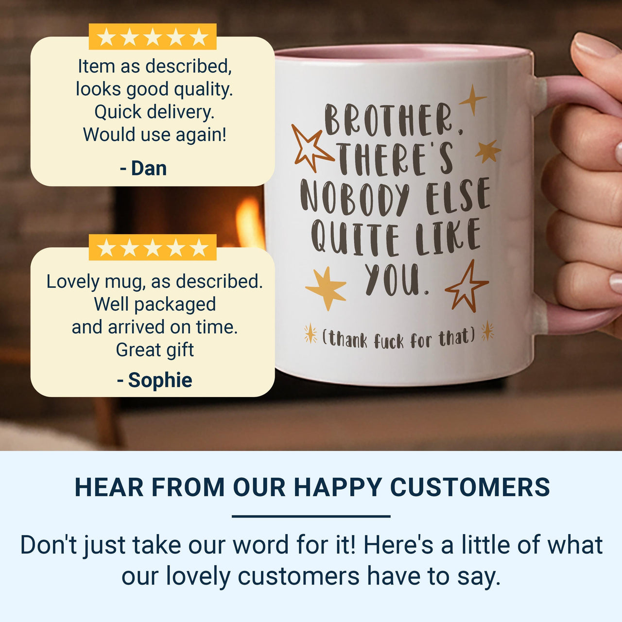 Brother Nobody Quite Like You Mug – Funny Brother Gift – Cheeky Star Design for Birthdays, Christmas and Sibling Banter