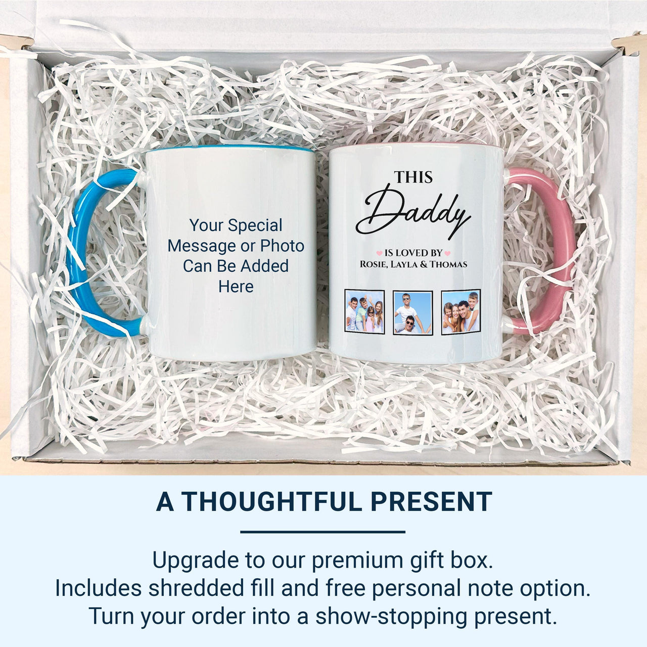 This Daddy Is Loved By… Personalised Photo Mug – Kids’ Names and Pictures – Father’s Day, Birthday and Everyday Appreciation